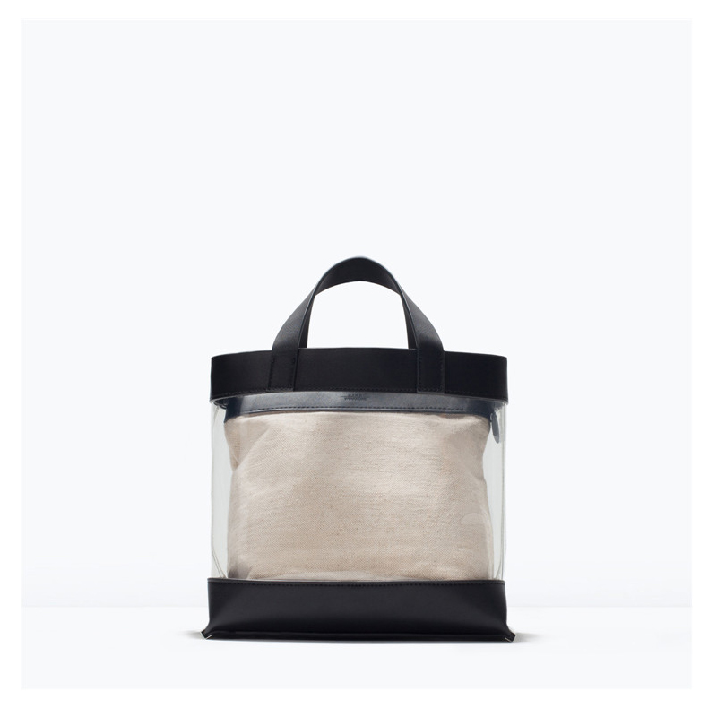Neue angekommene ZA Tasche Damen transparent eimer Handtasche sets Spanien design Damen Schultertasche