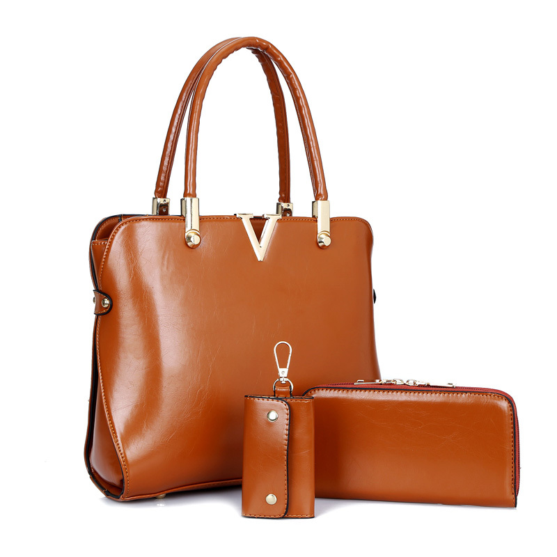 Spanische Marke Solide Geldbörsen Schulter Handtasche 3 Teile satz Luxus V Damen Designer Handtaschen