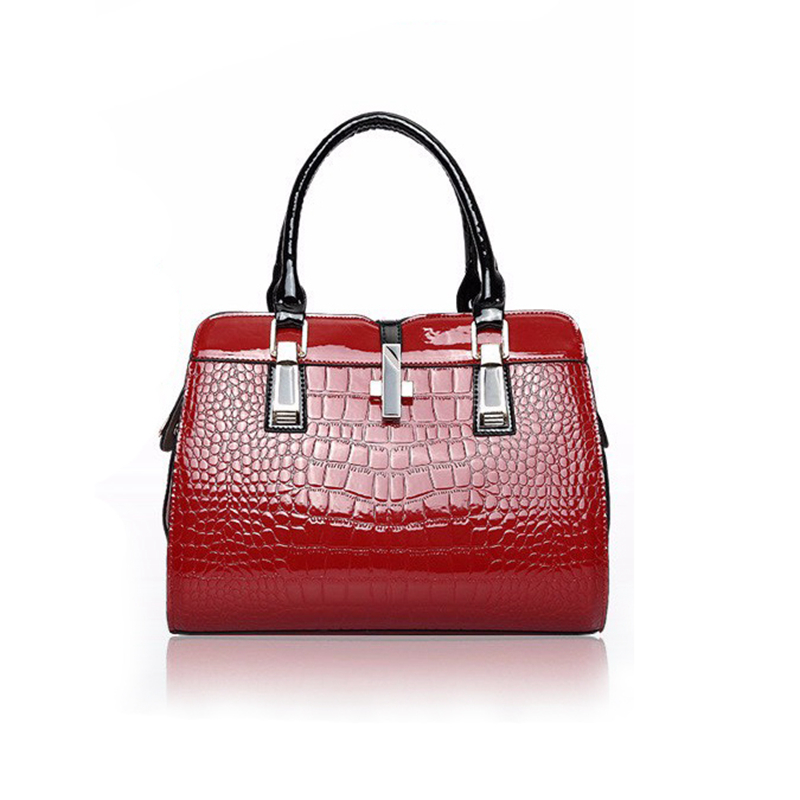 Marke Qualität Krokoprägung lackLeder Tote Tasche Damen Handtaschen aus Leder Damen messenger bags