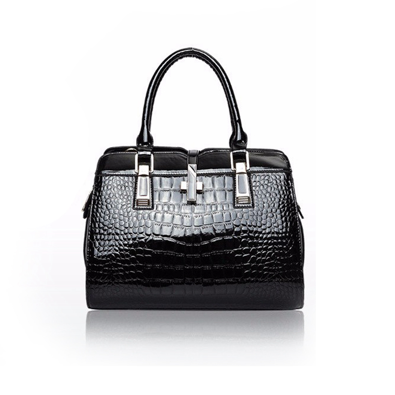 Marke Qualität Krokoprägung lackLeder Tote Tasche Damen Handtaschen aus Leder Damen messenger bags