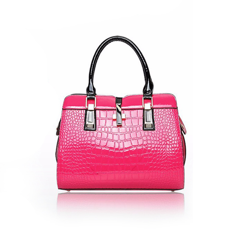 Marke Qualität Krokoprägung lackLeder Tote Tasche Damen Handtaschen aus Leder Damen messenger bags