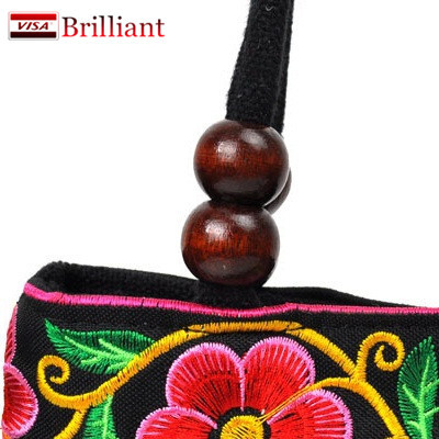 Chinesischen Stil Baumwolle Tasche Damen Handtasche Stickerei Ethnische Sommer Mode Handgefertigten Blumen Damen