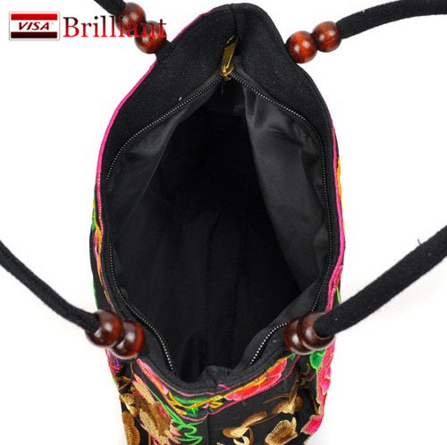 Chinesischen Stil Baumwolle Tasche Damen Handtasche Stickerei Ethnische Sommer Mode Handgefertigten Blumen Damen