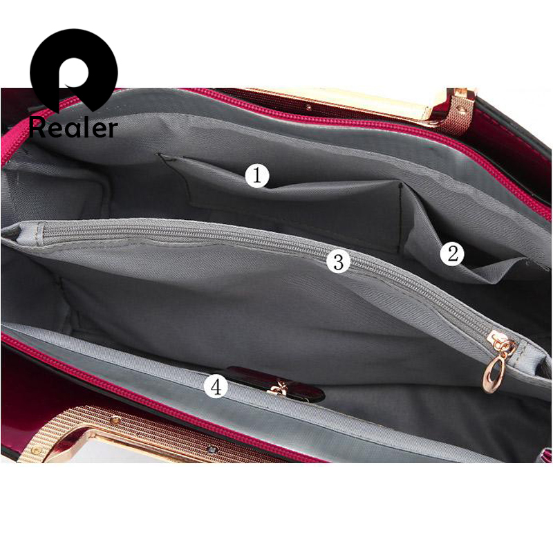 Marke Damen lackLeder Handtaschen Damen messenger Schultertasche für Damen tote beiläufige anhänger Kette