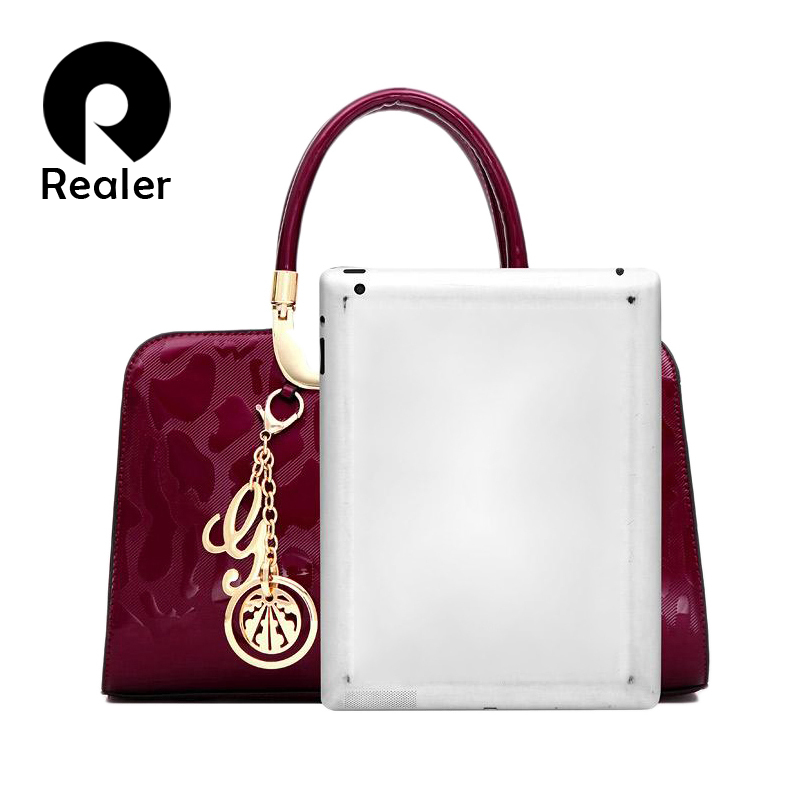 Marke Damen lackLeder Handtaschen Damen messenger Schultertasche für Damen tote beiläufige anhänger Kette