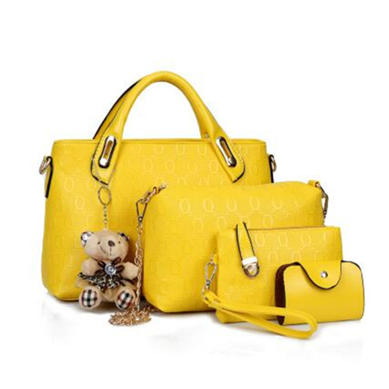 Berühmte Marke Damen Tasche Mode Damen Messenger Bags Handtaschen Leder Weiblichen Beutel 4 stück Set