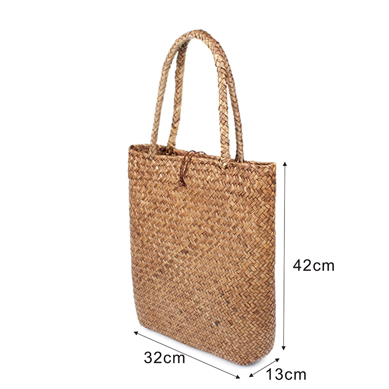 neue Sommer Tasche für Strand Großen Strohhut Taschen Handarbeit Gewebt Tote Damen Reisen Handtaschen Design