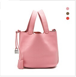 100% echtem Leder garantiert rindLederDamen Handtasche marke dame lock beutel weiblichen Handtasche eimer Taschen