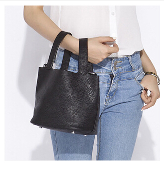 100% echtem Leder garantiert rindLederDamen Handtasche marke dame lock beutel weiblichen Handtasche eimer Taschen