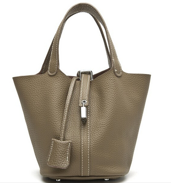 100% echtem Leder garantiert rindLederDamen Handtasche marke dame lock beutel weiblichen Handtasche eimer Taschen