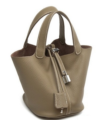 100% echtem Leder garantiert rindLederDamen Handtasche marke dame lock beutel weiblichen Handtasche eimer Taschen