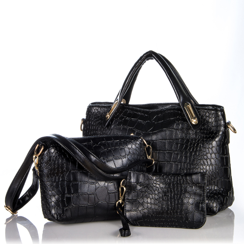 Damen Handtaschen 3 Sätze PU Leder Handtasche Damen Messenger Bags Damen Totebeutel Handtasche Schultertasche