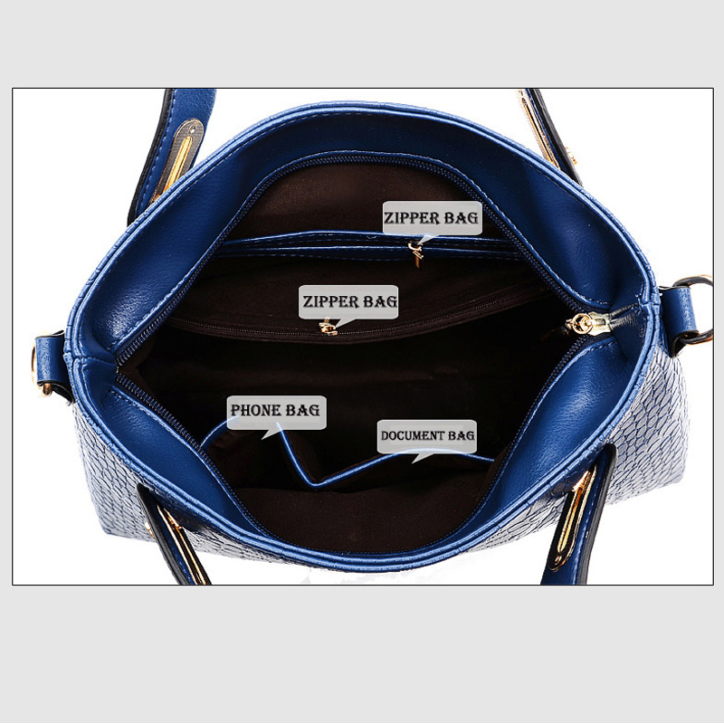 Damen Handtaschen 3 Sätze PU Leder Handtasche Damen Messenger Bags Damen Totebeutel Handtasche Schultertasche