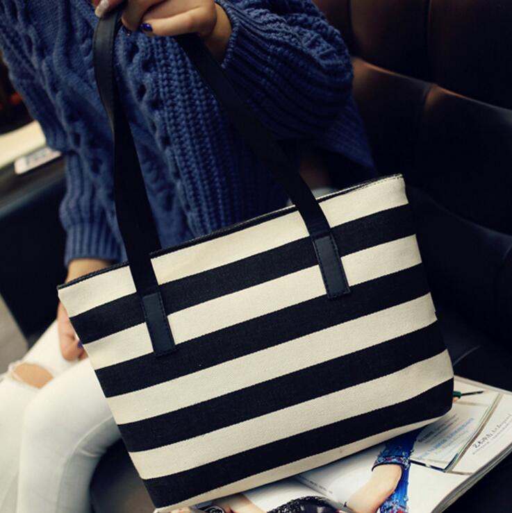 Explosion Modelle Schal Streifen Casual Leinwand Handtaschen gestreiften Umhängetasche Handtasche Kette Maische