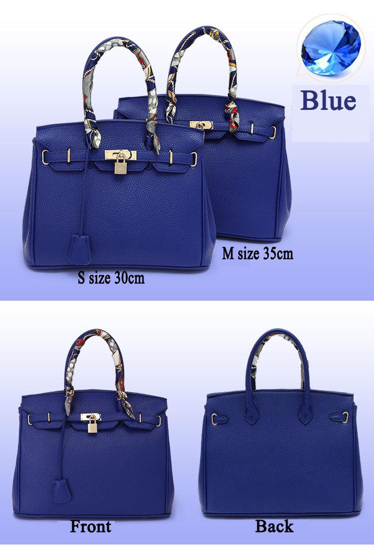 Marke designer hochwertigen pu Leder Handtasche mit gold lock schal 30cm 35cm Damen Taschen mode Designer bolsas
