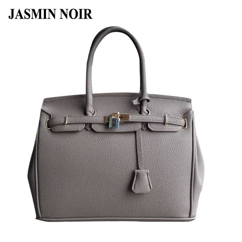 Marke designer hochwertigen pu Leder Handtasche mit gold lock schal 30cm 35cm Damen Taschen mode Designer bolsas