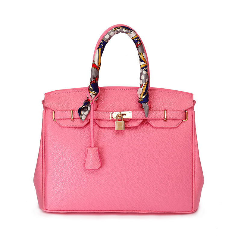 Marke designer hochwertigen pu Leder Handtasche mit gold lock schal 30cm 35cm Damen Taschen mode Designer bolsas