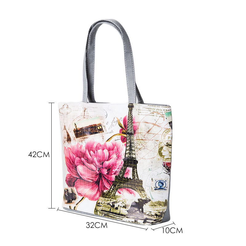 Damen Leinwand Mode Weibliche Strandtasche Großen Kapazität Schulter EinkaufenHandtasche Lässig Floral