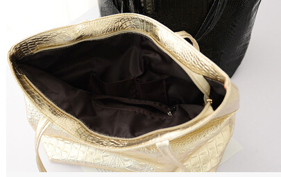 Umhängetaschen Heiße Beiläufige Krokodil Damen Große Einkaufstasche Damen Handtaschen Metallic