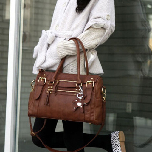 neue Design Pu Leder Damen Handtasche Vintage Tragen TroddelDamen Messenger Umhängetasche Lässig