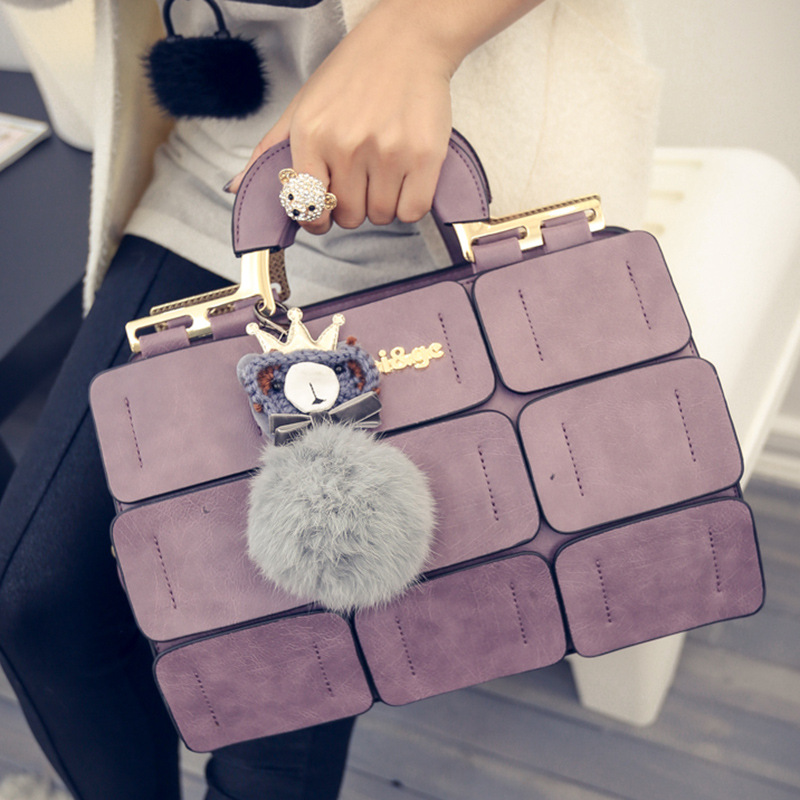 Die neue frühjahr sommer Damen Tasche naht Boston Tasche geneigten schulterbeutel Damen Leder Handtaschen