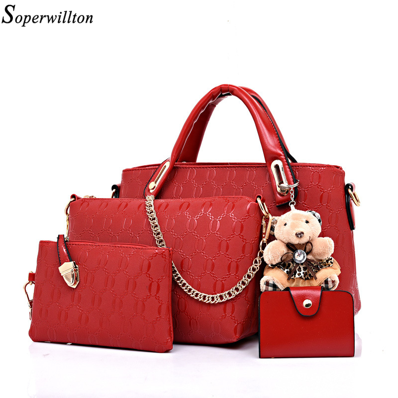Berühmte Marke Damen Tasche Top Griff Taschen Mode Damen Messenger Bags Handtasche Set Pu Leder