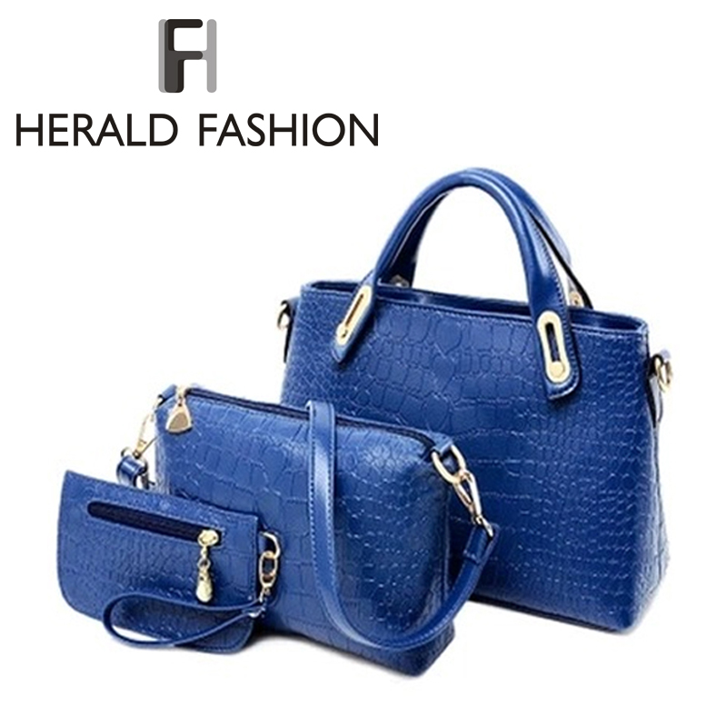 Herold HEIßE Damen Handtaschen Sets Pu Leder Handtasche Damen Messenger Bags Design Damen Tasche Handtasche