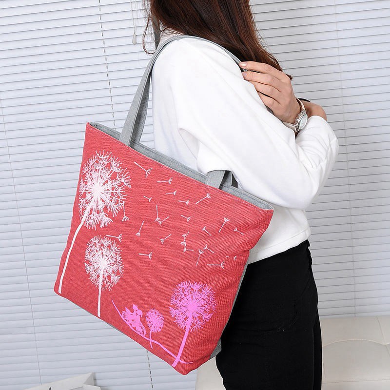 Canvas Women Casual Tote Designer Dame Große Tasche Mode löwenzahn Handtaschen Taschen Einkaufstasche Neue