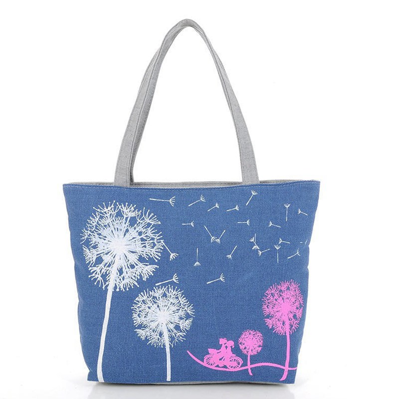 Canvas Women Casual Tote Designer Dame Große Tasche Mode löwenzahn Handtaschen Taschen Einkaufstasche Neue