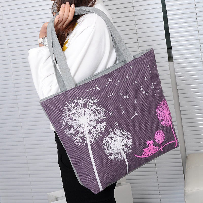 Canvas Women Casual Tote Designer Dame Große Tasche Mode löwenzahn Handtaschen Taschen Einkaufstasche Neue