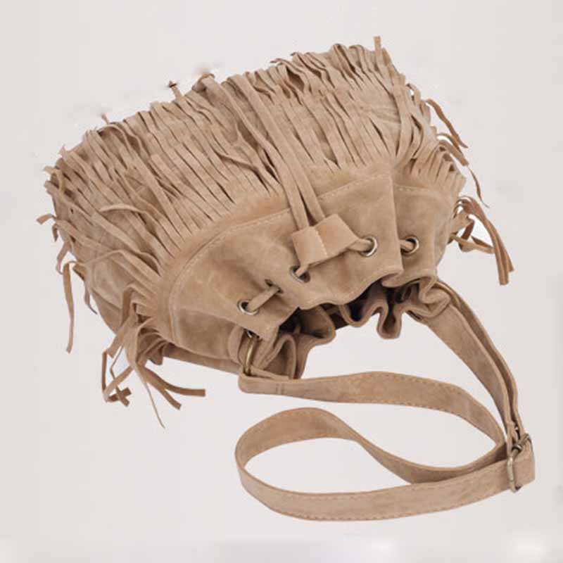 neue Hotsale Günstigeren preis förderung Quaste dame eimer Taschen Faux WildLeder Leder Umhängetaschen