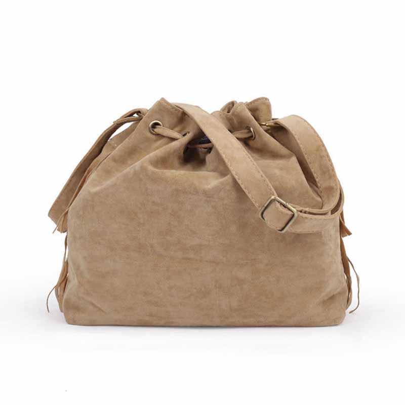neue Hotsale Günstigeren preis förderung Quaste dame eimer Taschen Faux WildLeder Leder Umhängetaschen