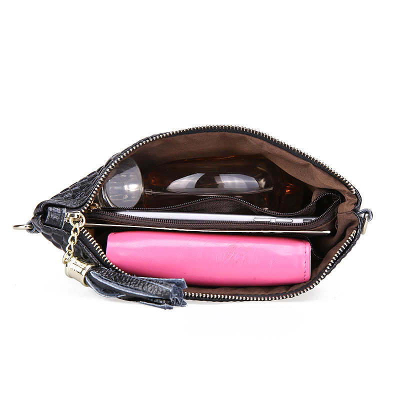 heiße Damen quaste plaid geprägtes Leder messenger bags kleine kupplung eine schulter Taschen echtem Leder