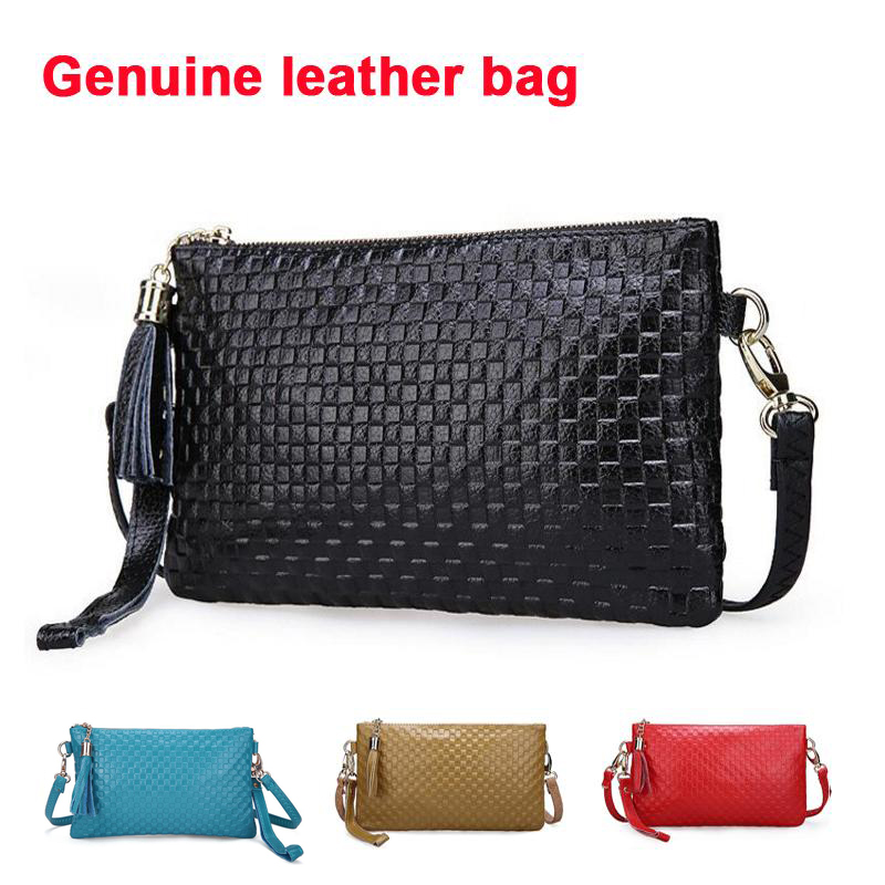 heiße Damen quaste plaid geprägtes Leder messenger bags kleine kupplung eine schulter Taschen echtem Leder