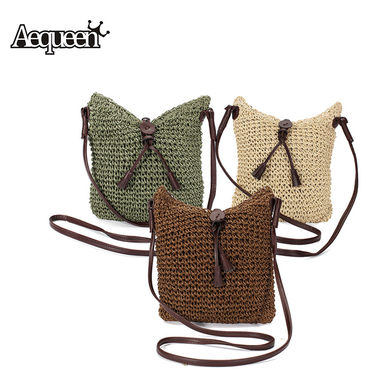 neueste Mode Gewebt Umhängetaschen Stroh Sommer Damen Weben Crossbody Sackleinen Jute Beutel Strand Kleine