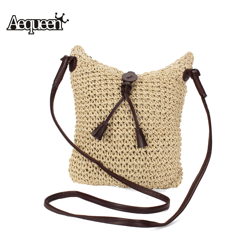 neueste Mode Gewebt Umhängetaschen Stroh Sommer Damen Weben Crossbody Sackleinen Jute Beutel Strand Kleine