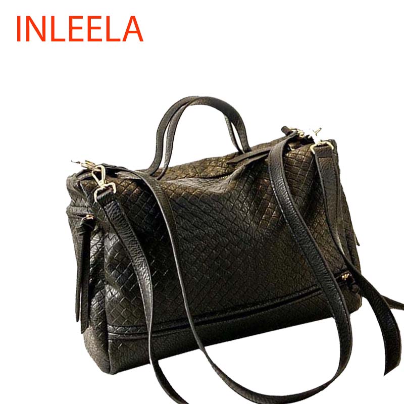 Weave Damen Messenger Bags Retro Damen Tasche Hohe Kapazität Damen LederHandtaschen Schultertasche