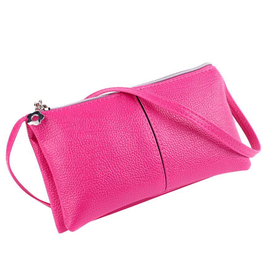 Damen Leder Tasche Mode Bifold Geldbörse Zipper Clutch Handtasche Brieftasche Umhängetasche