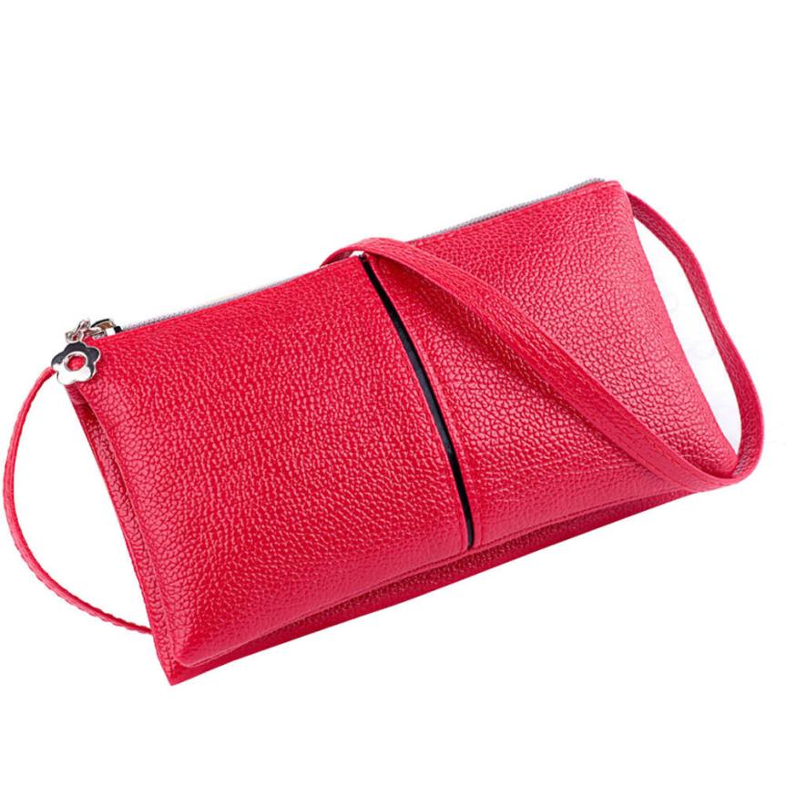Damen Leder Tasche Mode Bifold Geldbörse Zipper Clutch Handtasche Brieftasche Umhängetasche