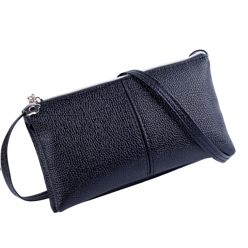 Damen Leder Tasche Mode Bifold Geldbörse Zipper Clutch Handtasche Brieftasche Umhängetasche