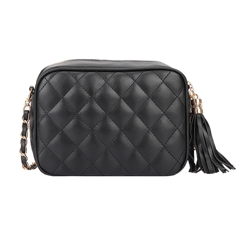 Plaid Designer Damen Messenger Bags Pu Leder Kleine Crossbody Umhängetaschen Damen Schwarz Casual Bag