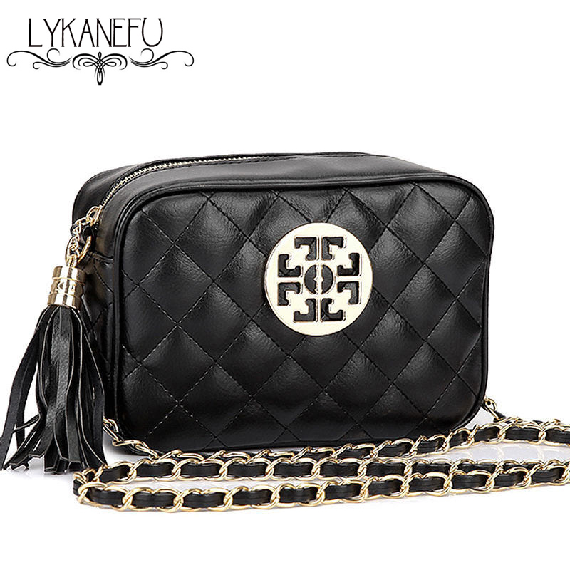 Plaid Designer Damen Messenger Bags Pu Leder Kleine Crossbody Umhängetaschen Damen Schwarz Casual Bag