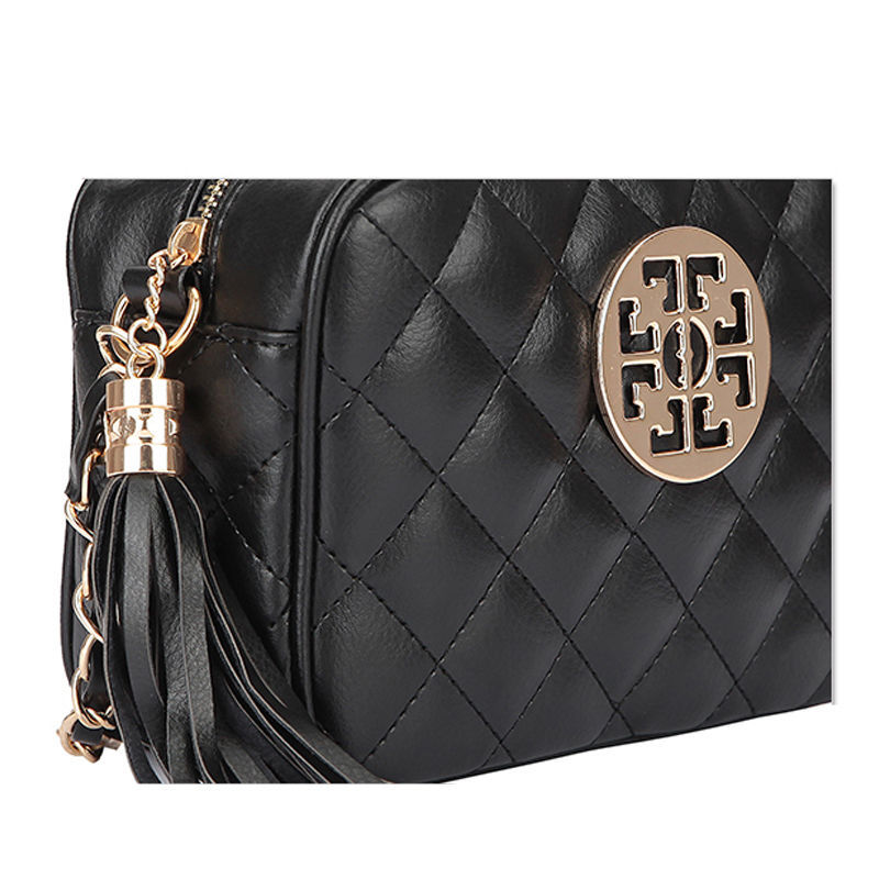 Plaid Designer Damen Messenger Bags Pu Leder Kleine Crossbody Umhängetaschen Damen Schwarz Casual Bag