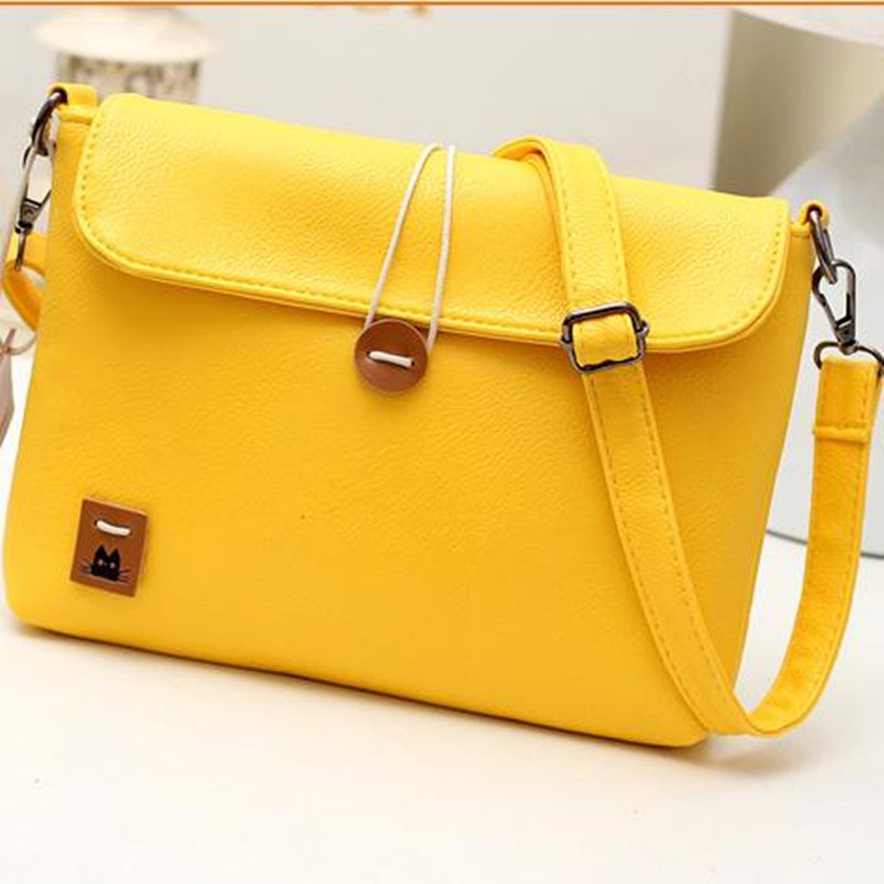 Damen Messenger Bags Vintage Pu Leder Preppy Candy Farbe Retro Cross Body Handtasche Schule Ladies Beiläufige