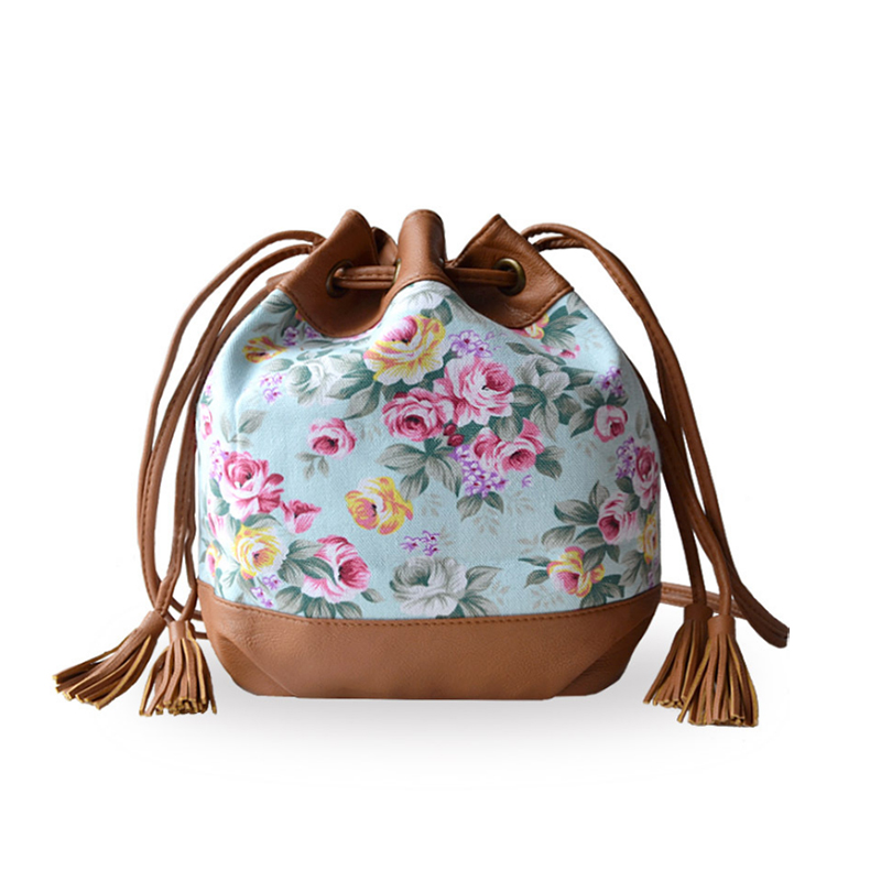 New Vintage Fashion Soild PU Nubuck Leather Messenger Bags Brand Designer Spin Lock Bucket Ladies Bags Summer Style