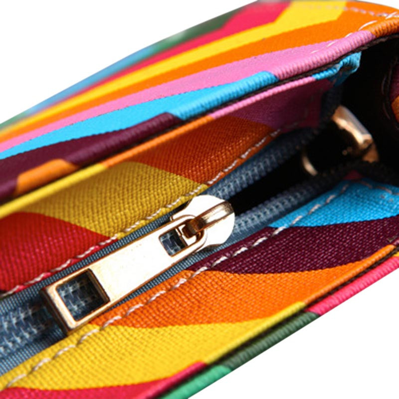 New Fashion Women Brand Bag Rainbow Color Stripes Ladies Rivet leather Crossbody Shoulder bag Party bags Messenger bag