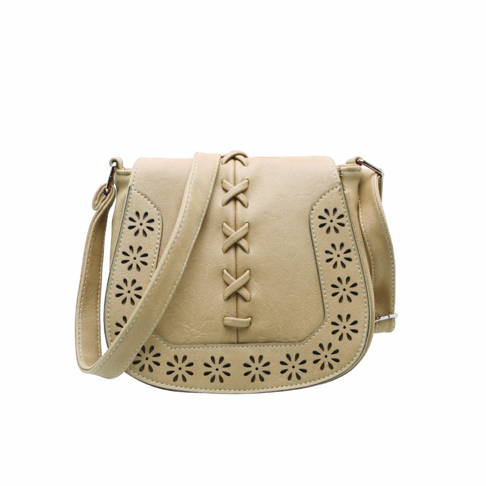 Neue Modemarke Damen Leder Handtaschen Retro Aushöhlen Crossbody Umhängetasche Auszuhöhlen Damen Vintage