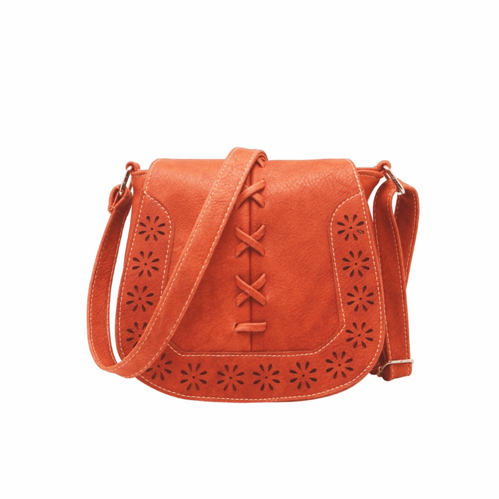 Neue Modemarke Damen Leder Handtaschen Retro Aushöhlen Crossbody Umhängetasche Auszuhöhlen Damen Vintage
