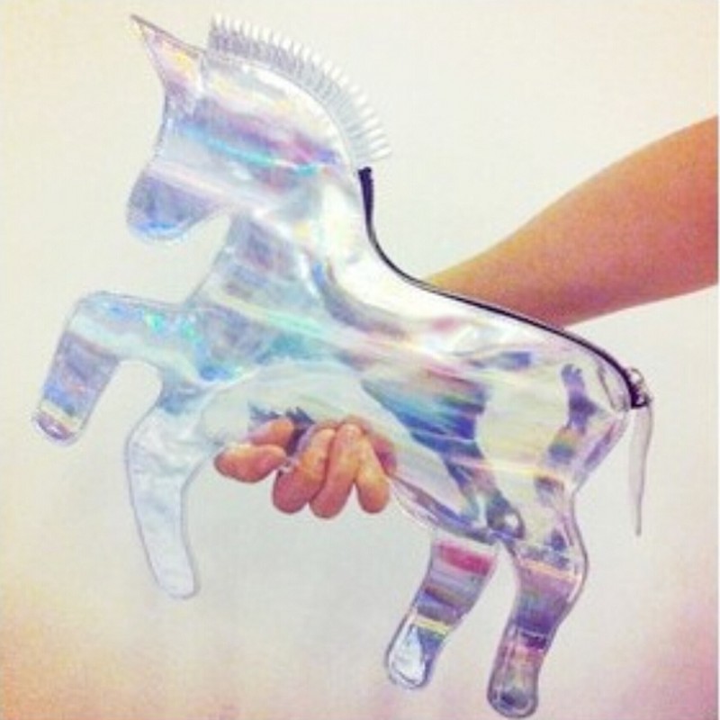 Neue design mode retro clutch Abendtasche Laser Einhorn Symphonie schulter Umhängetasche kreuzkörper