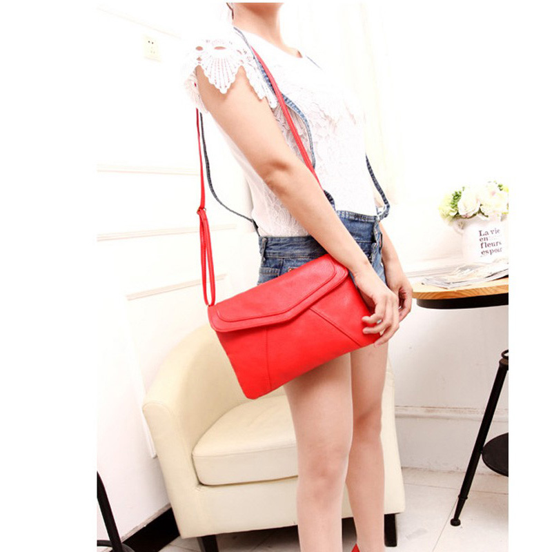 Herold Mode Umschlag Kupplung Geldbörse Candy Farbe Damen Umhängetasche Lässig Damen Tasche Vintage Pu